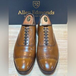 Allen Edmonds Fifth Avenue Men’s Walnut Leather Cap Toe Oxfords Sz 9.5E  🇺🇸